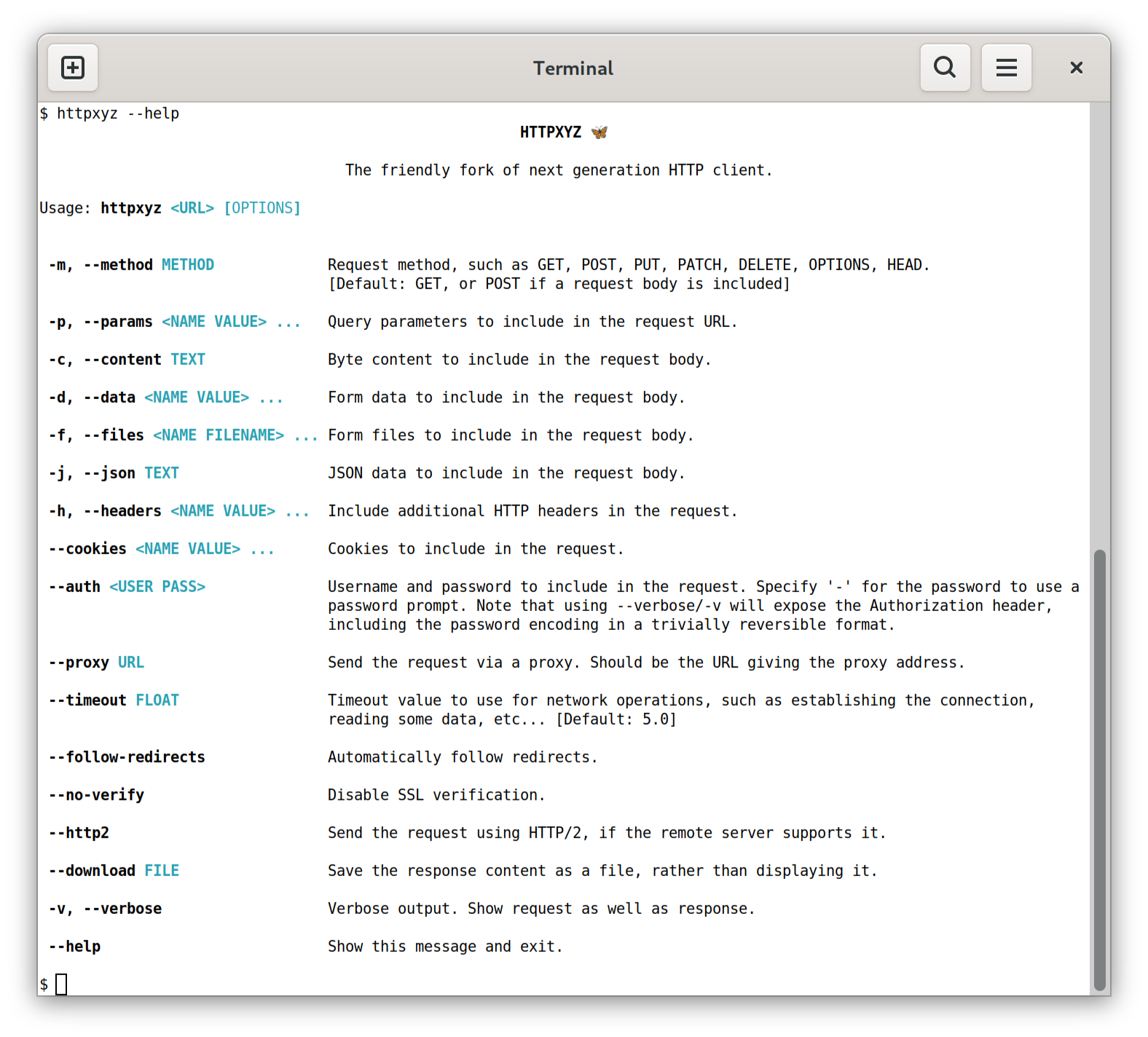 httpxyz --help